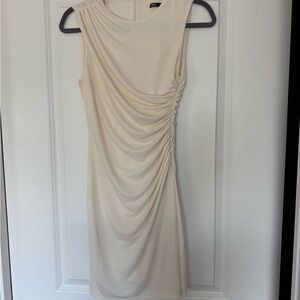Elegant Cream Sleeveless Dress